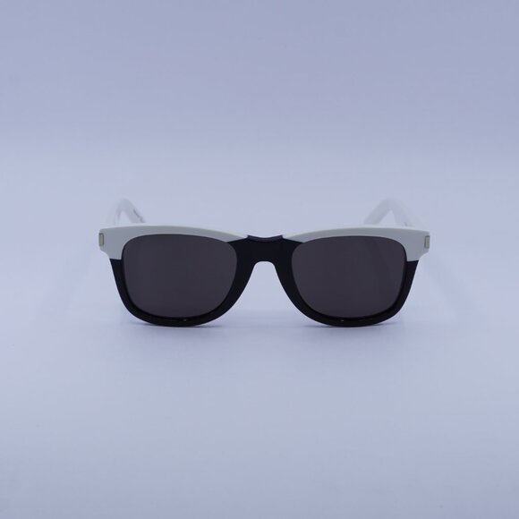 Saint Laurent SL51 049 Sunglasses White/Black Square Frame, Grey Lenses - Picture 4 of 10
